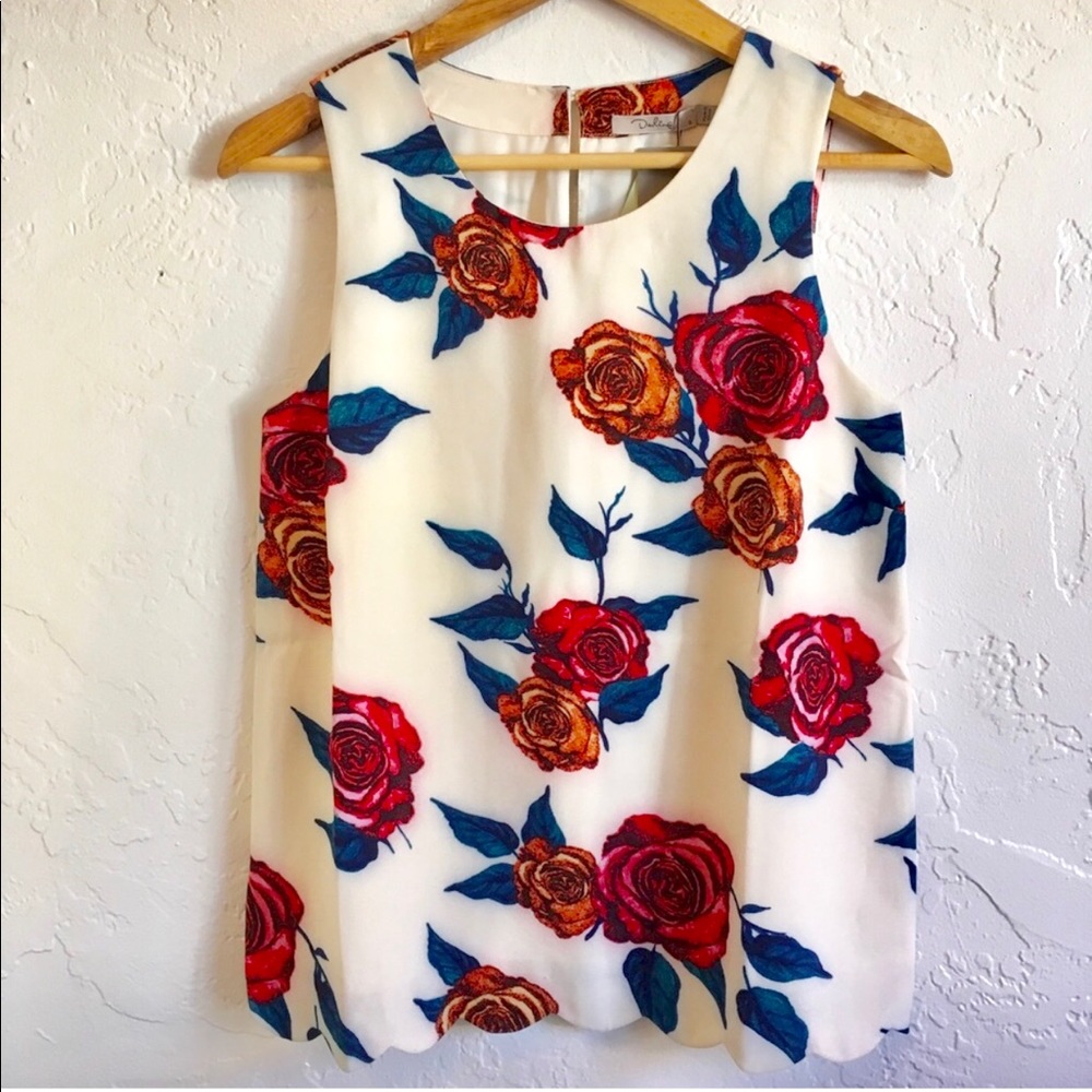 NWT🌹Anthropologie Floral Sleeveless Blouse Sz S🌹 - Picture 1 of 6